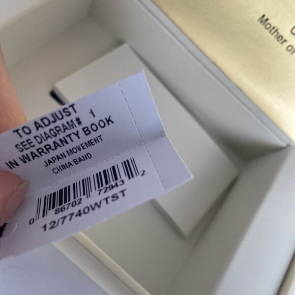 Anne Klein Ladies 12/7740WTST White Ceramic Watch w/ 2- Gold Tone SS Bracelets - Picture 6 of 11